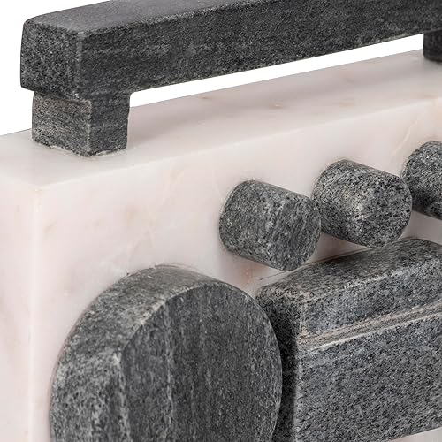 Miniatura 8 de Sagebrook Home Figura moderna Boombox – Decoración decorativa hecha a mano de piedra y mármol – Decoración contemporánea para el hogar y la oficina