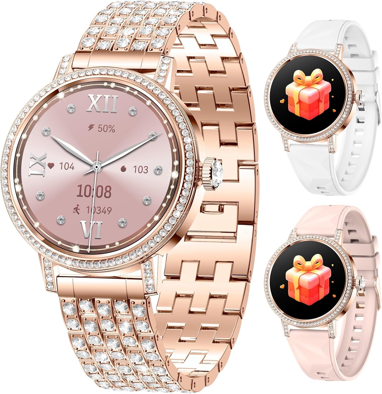 Smartwatch for Women 1.27-inch, Featuring Wireless Calls/Message Alerts/Multiple Sports Modes, Compatible with Android and iOS Devices