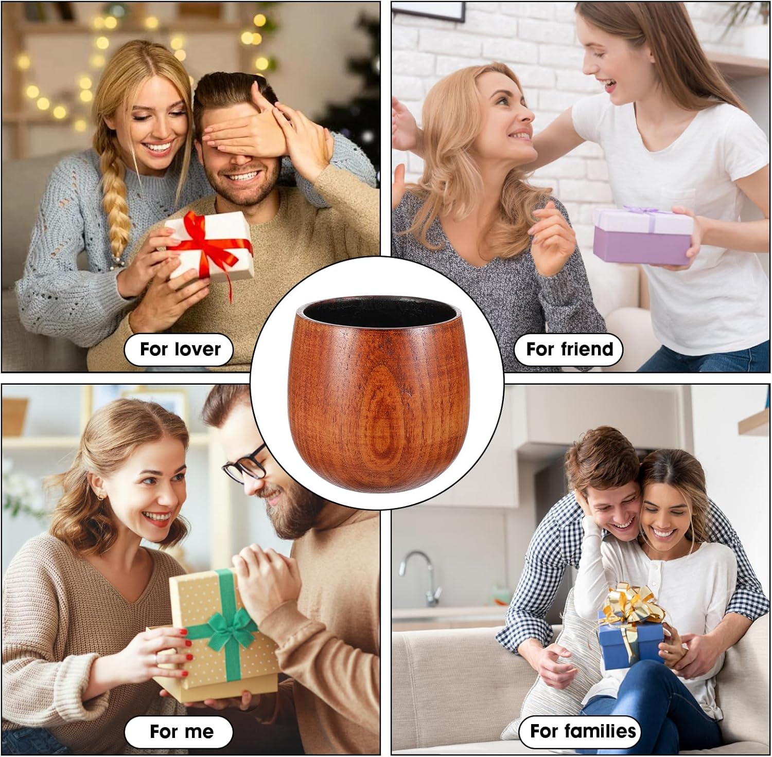 Charred Wooden Whiskey Glass, Old Fashioned Glass for Men Handcrafted Wooden Old Fashioned Glasses 10oz Bourbon Unique Whiskey Gifts for Men Dad Husband Brother Christmas - Image 7