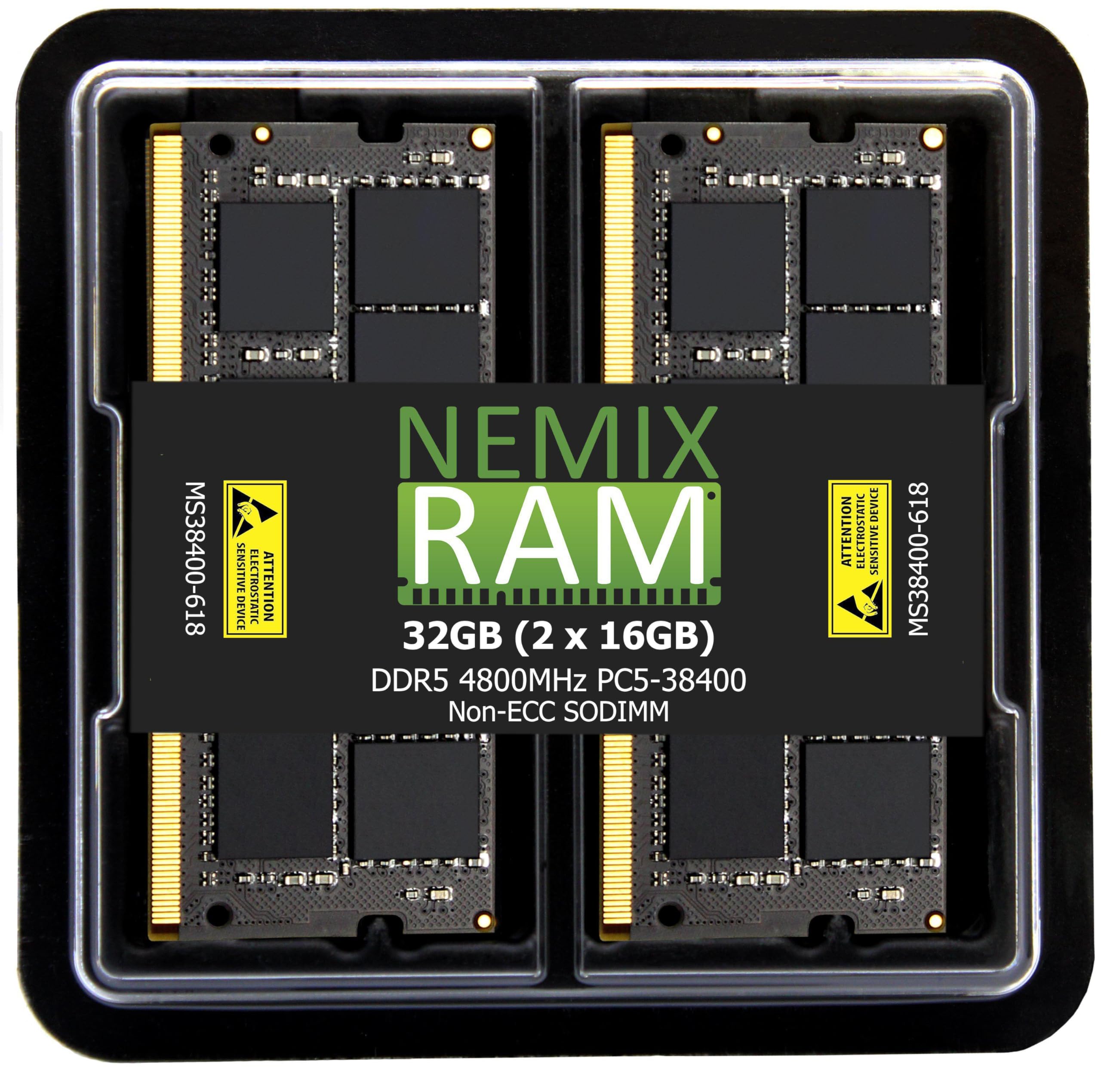 Amazon.com: NEMIX RAM 32GB (2X16GB) DDR5 4800MHZ PC5-38400 1Rx8