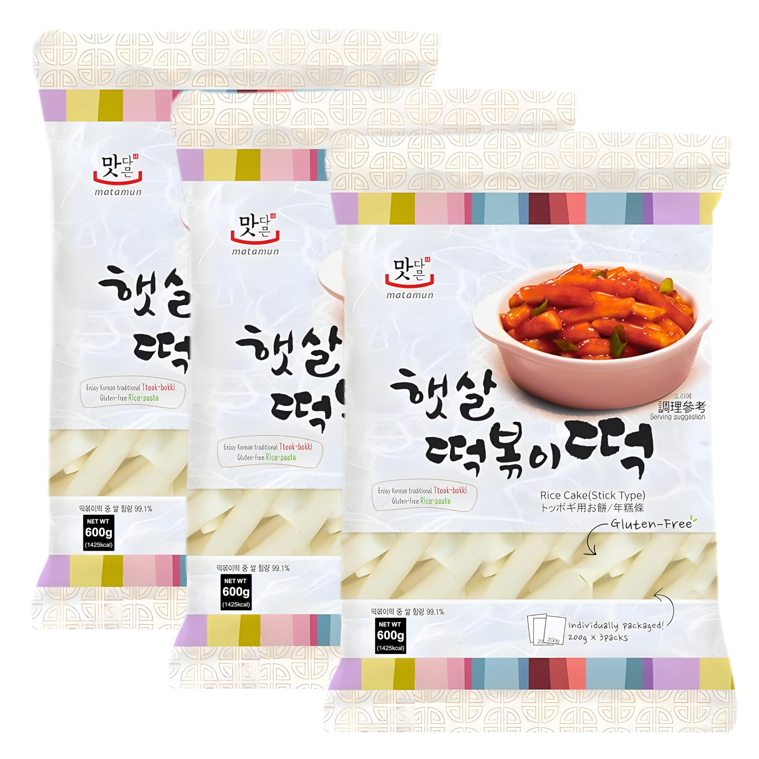 Tteokbokki Topokki - Rice Cake Pasta gruesa de arroz - Coreano Tradicional - Pasteles de Arroz en Bastones - Sin Gluten - Pack Laborawi (600g) — view 6
