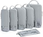 BAGSMART 6 ensemble /4 Set/2 Ensemble cubes d'emballage de compression pour les voyages, sacs d'organisateur de bagages légers, durable Space Saver Bags Travel Essentials, Jet Black, Ensemble de 2, Moderne