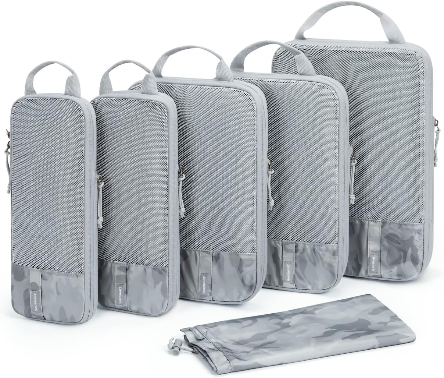 BAGSMART 6 Set Compression Packing Cubes for Travel, Lightweight Vacation Travel Essentials for Men, Travel Accessories for Suitcase Organizer Bags Set, Durable Luggage Organizer Travel Bags