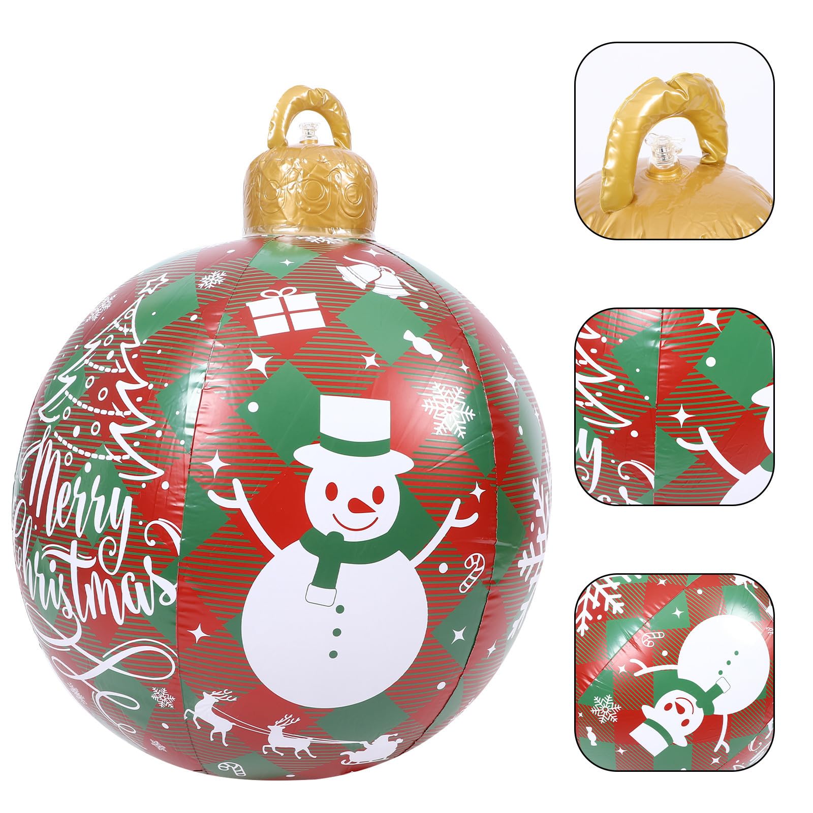 Beaupretty 4 Pièces Boule Gonflable Géante de Noël PVC Décoration