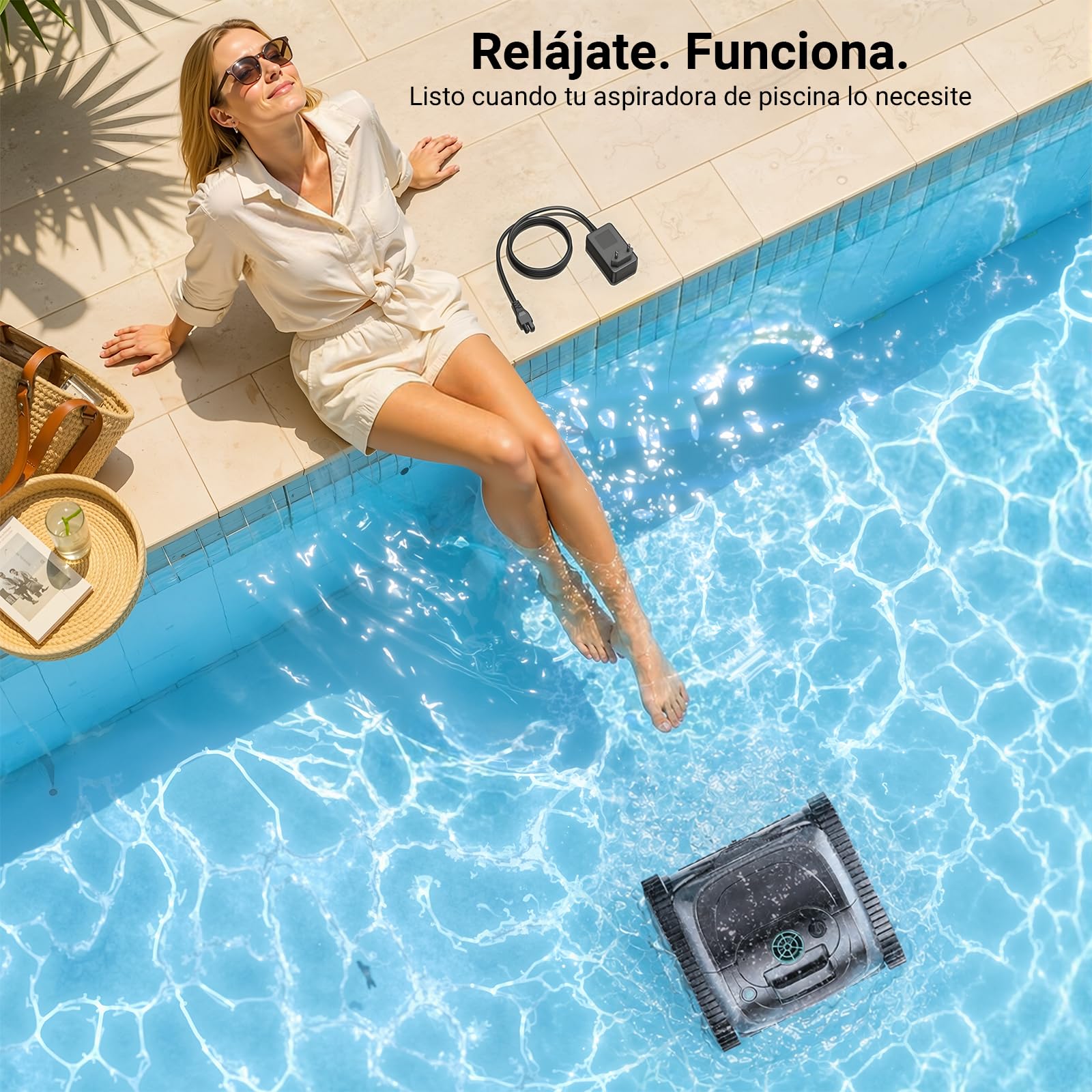 Bouge Pool Robot Cleaner Adaptador Compatible con Wybot C1 OS7010C Robot Aspirador Piscina 25.2V Sustitución Cargador Cable para Limpiafondos Piscina Automatico