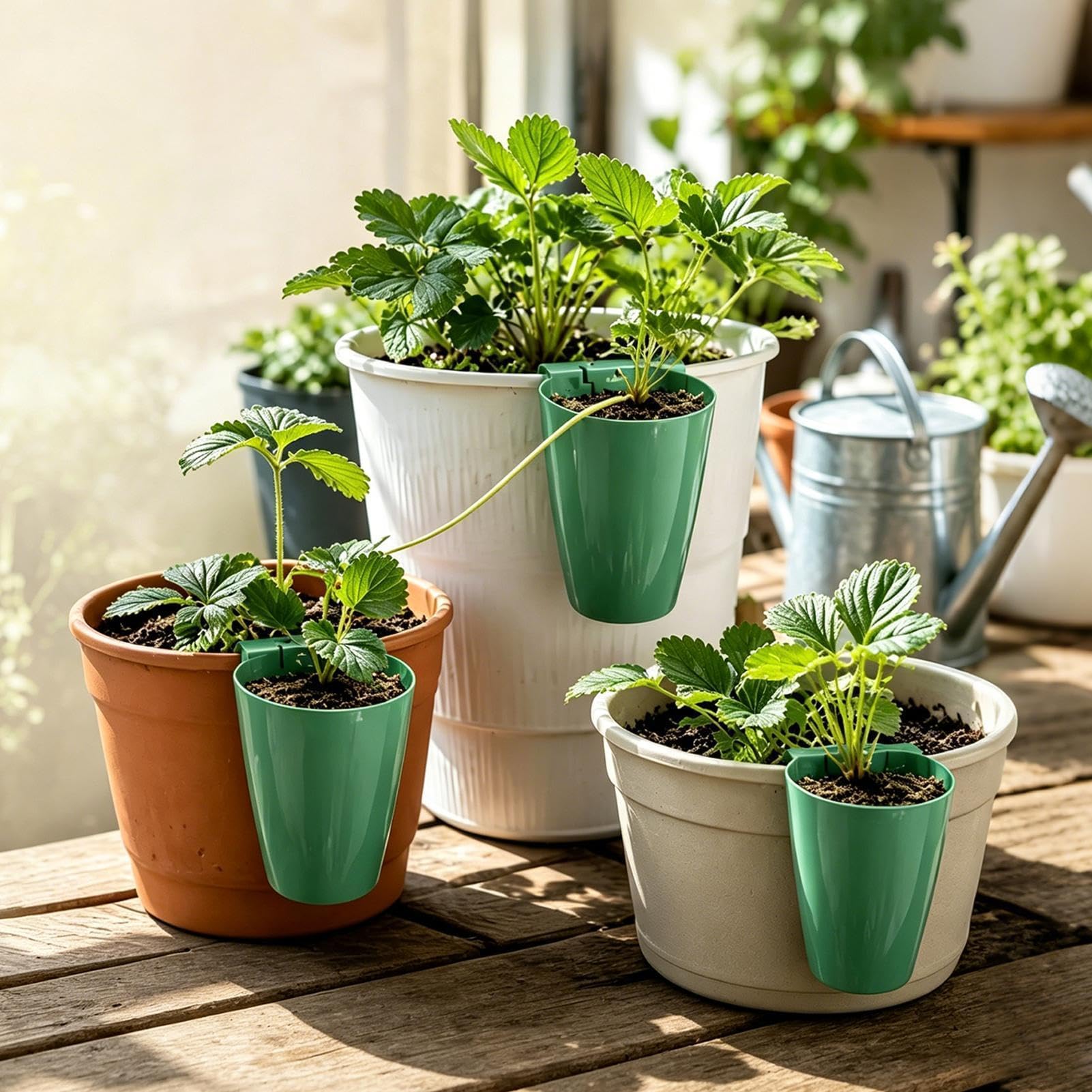 Vasos de propagación de fresas, paquete de 10 con 20 pines, ideales para plantar y cultivar corredores de fresa, duraderos y fáciles de usar para jardineros domésticos