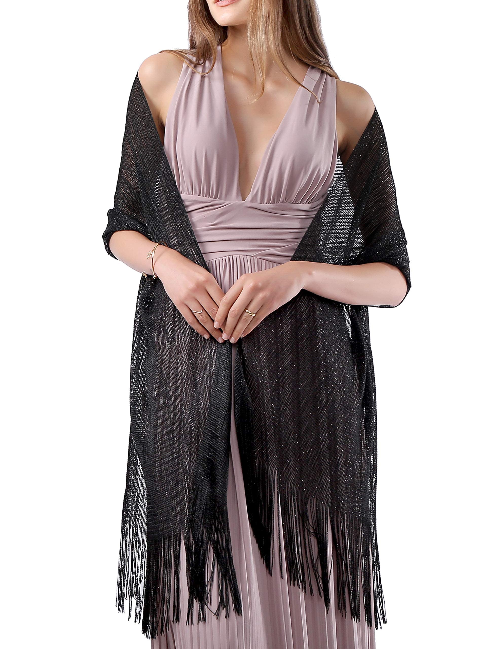 MissShorthair Women's Sparkle Shawls and Wraps for Party Dresses