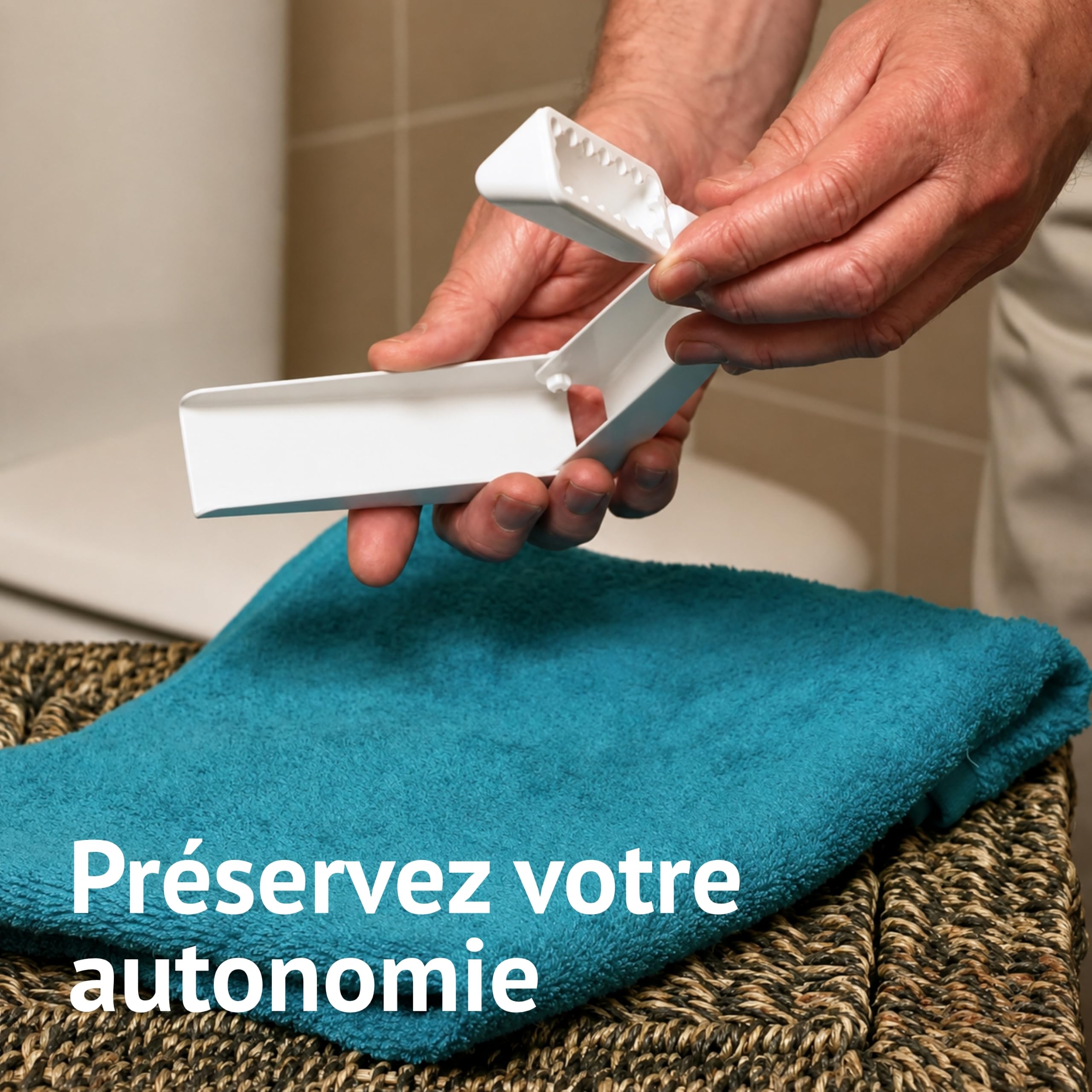 Sammons Preston Curved Toilet Aid, Folding 10 in. Toilet Paper Holder & Bottom Wiper Aids for Independent Daily Living, Portable Wiping Tool for Bathroom Comfort, Lightweight Self-Wipe Hygiene Tool