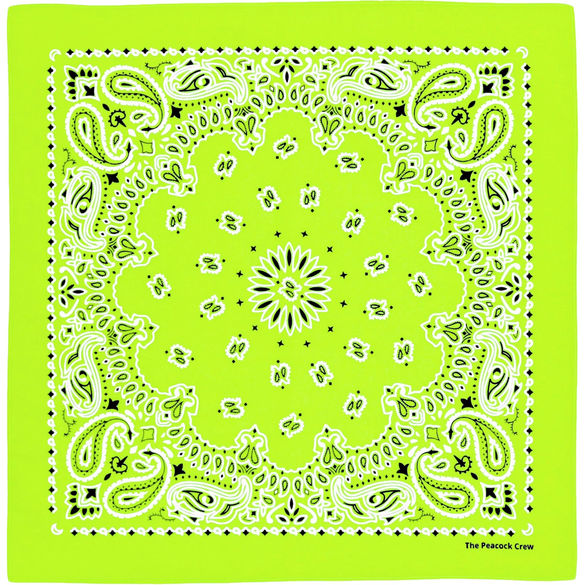 The Peacock Crew Premium Soft Cotton Designer Bandana for Men and Women 22x22 in
