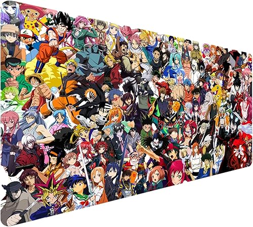 Alfombrilla de mouse grande extendida para juegos, teclado de escritorio completo, alfombrilla XXL Bigmouse con anime, impermeable y antideslizante