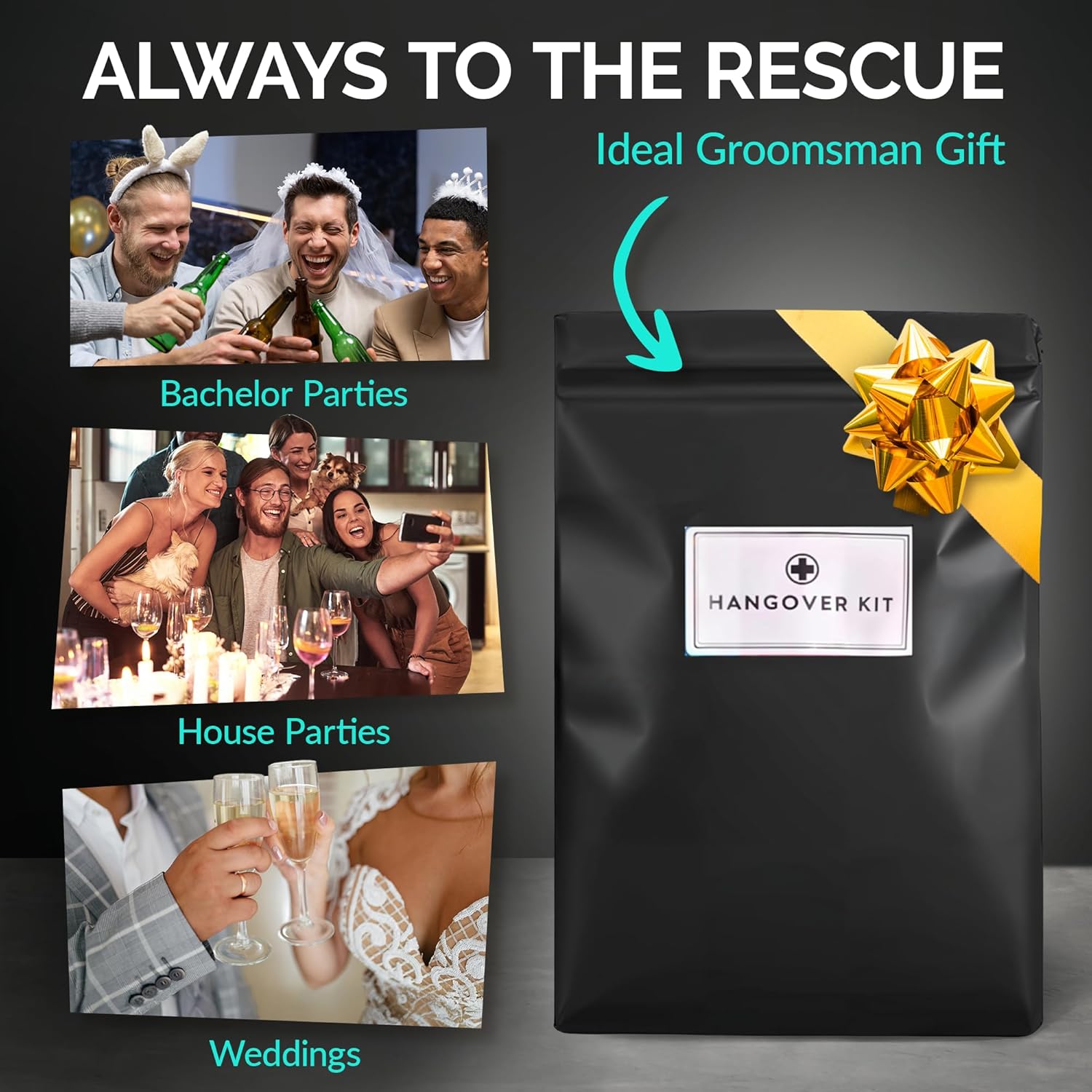 5 Pre-Filled After Party Kits for Bachelor Party Favors, 21st Birthday Gift, Wedding Favors, Guys Trips, Cruises & Celebrations | 9 Piece After Party Supplies & Bag (5 Kits)