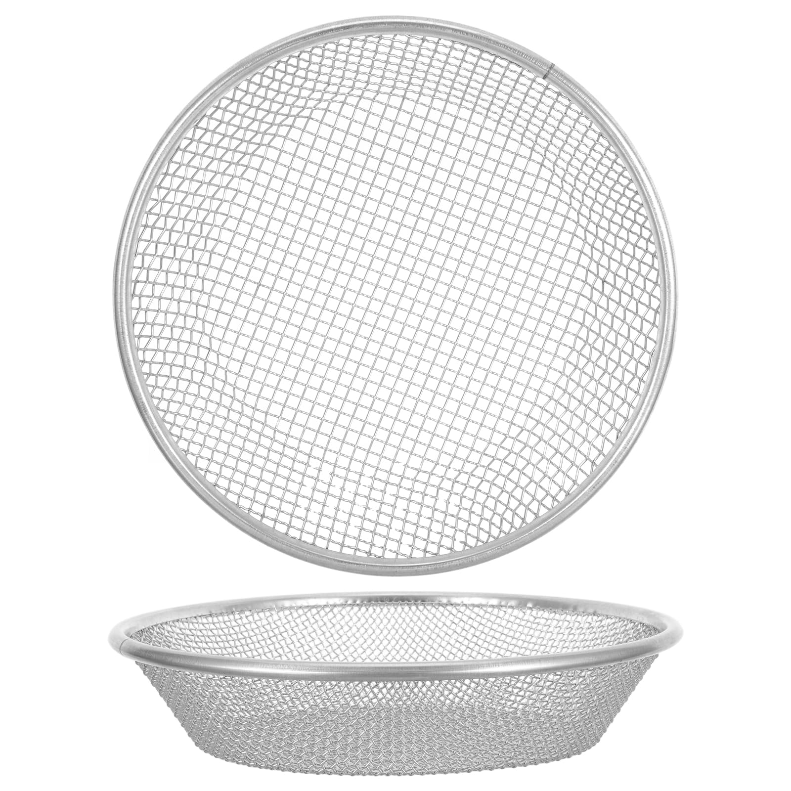 Lurrose Setaccio per Compost in Acciaio Zincato 2 Pezzi Maglie da 3 Mm e 6 Mm, Setaccio da Giardinaggio Leggero per Terreno e Terriccio, per Orticoltura, Piante in Vaso e Preparazione