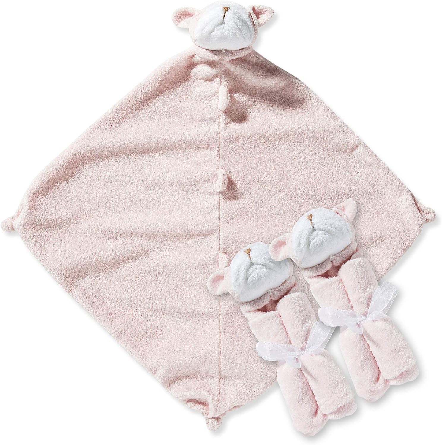 Angel Dear a Pair and a Spare 3 Pcs Blankets Gift Box, Pink Bulldog