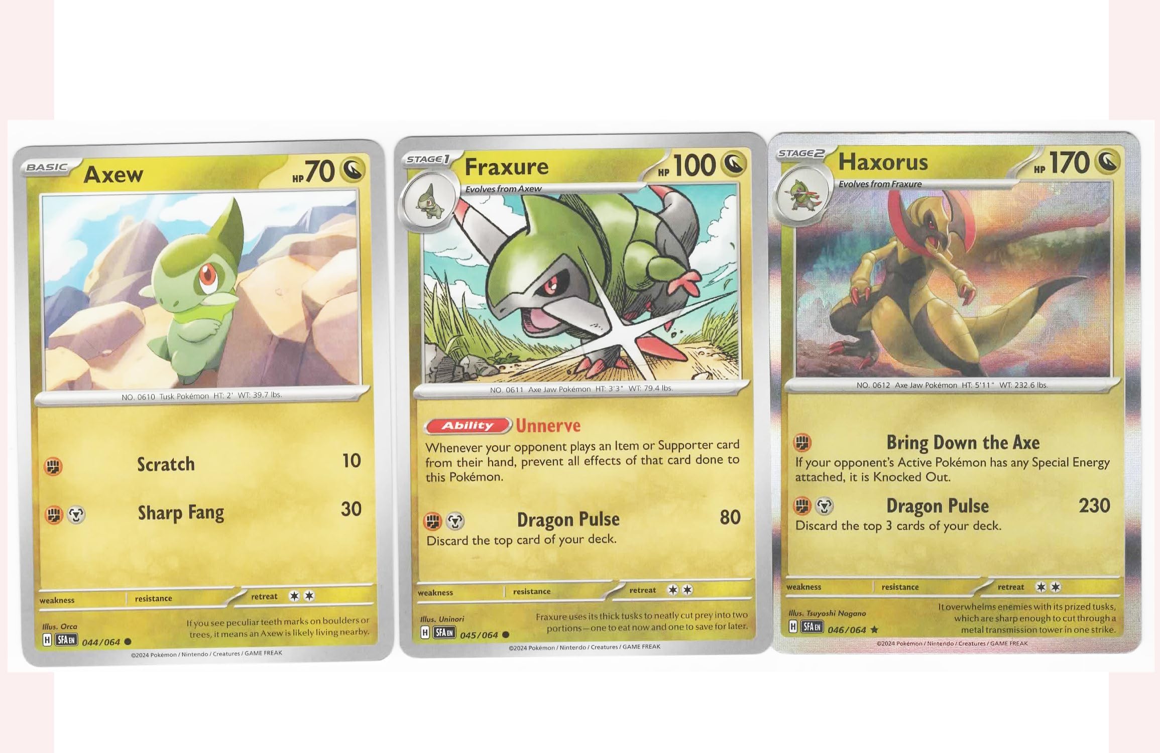 Haxorus 046 064 - Shrouded Fable Pokemon 3 Card Lot