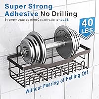 Vista 4 de EUDELE Paquete de 5 organizadores de ducha de acero inoxidable a prueba de óxido, organizador de baño adhesivo sin taladros con gran capacidad