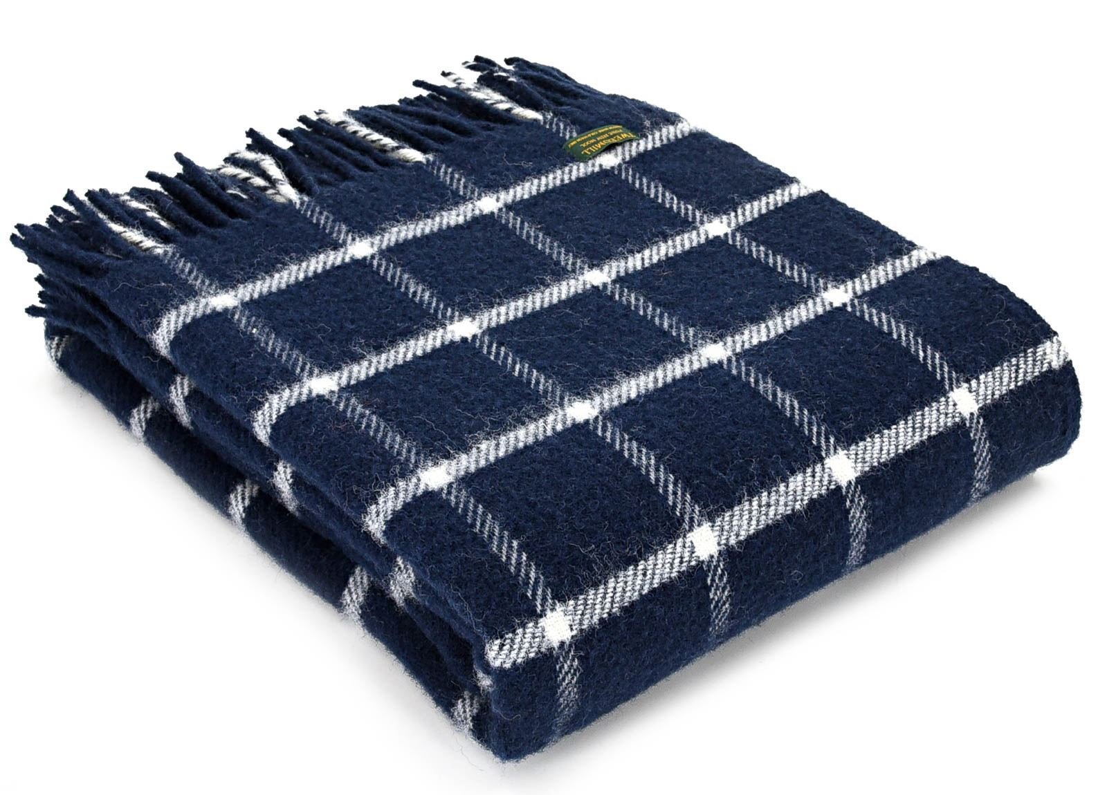 Ancienne Plaid Laine Tweedmill British Made Carreau Deco Wool
