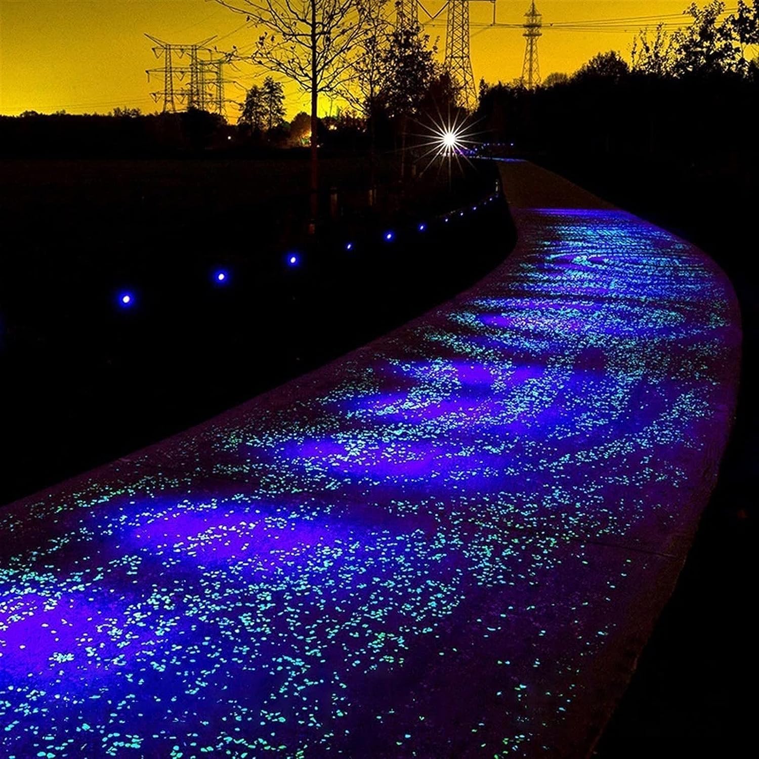 Ciottoli luminosi for acquario, Ciottoli da giardino, 1200 pezzi Pietre di ciottoli luminosi Rocce luminose Decorazioni for interni ed esterni Pietra luminosa, Pietre solari Giardino esterno Passerell