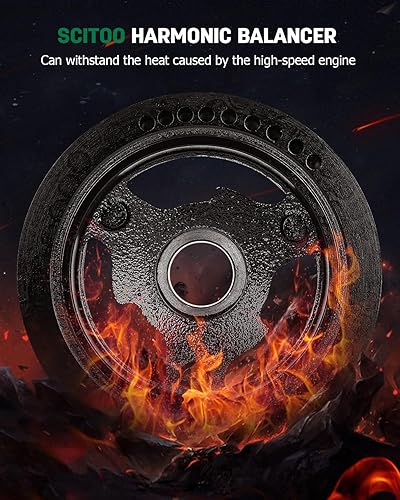 Miniatura 2 de SCITOO 594-401 polea de cigüeñal equilibrador armónico se adapta a 2007-2018 para Ford para Edge 2011-2017 para Ford Explorer 2009-2016 para Ford