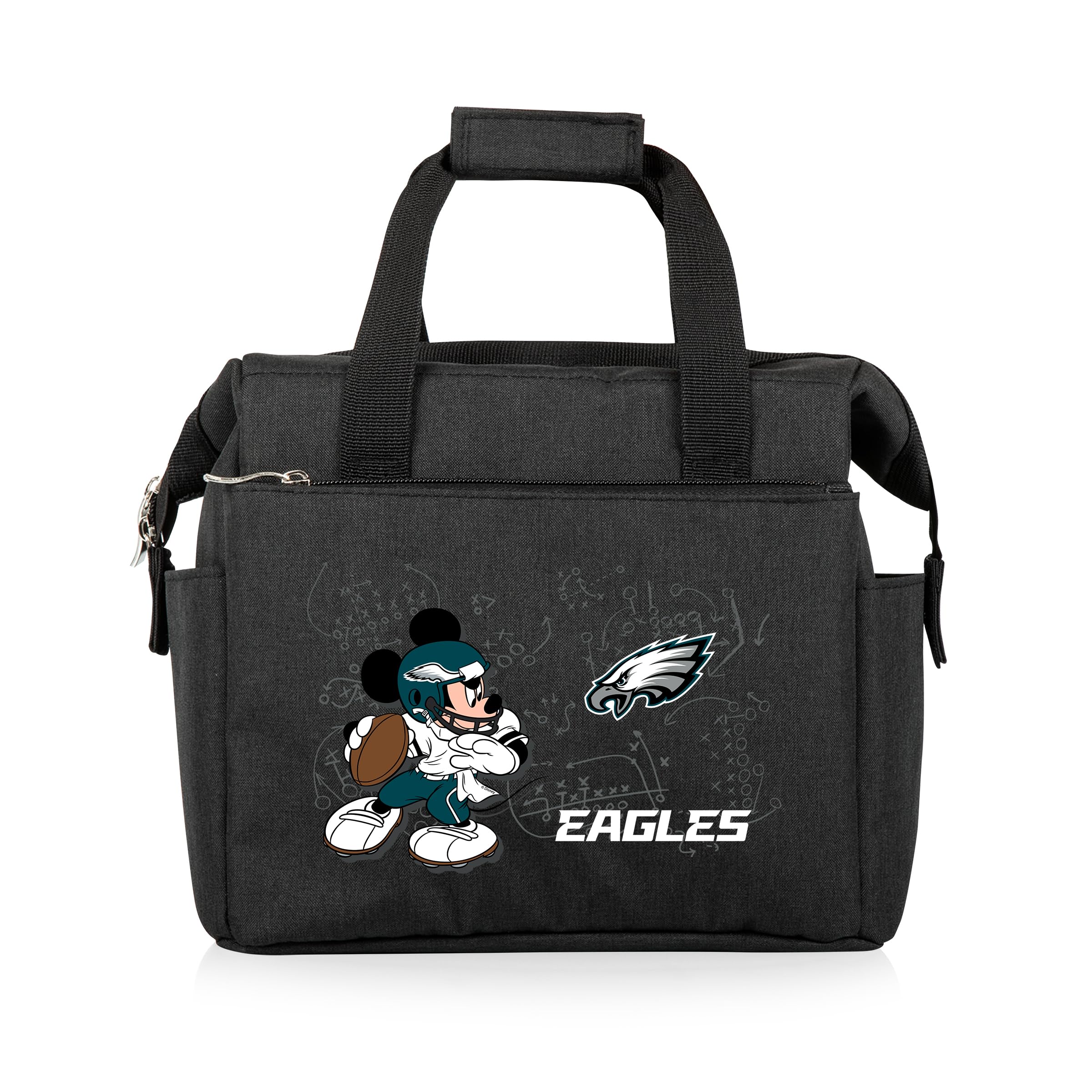 PICNIC TIME NFL Mickey Mouse On The Go Lunch Bag - Soft Cooler Lunch Box - Insulated Lunch Bag, (Black)