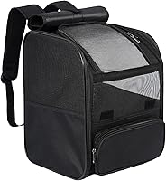 Pesen Breathable Foldable Cat Backpack Carrier for Cats, Small Dogs, Rabbits Under 15 lbs - Airline Approved for Hiking, Travel, Gray