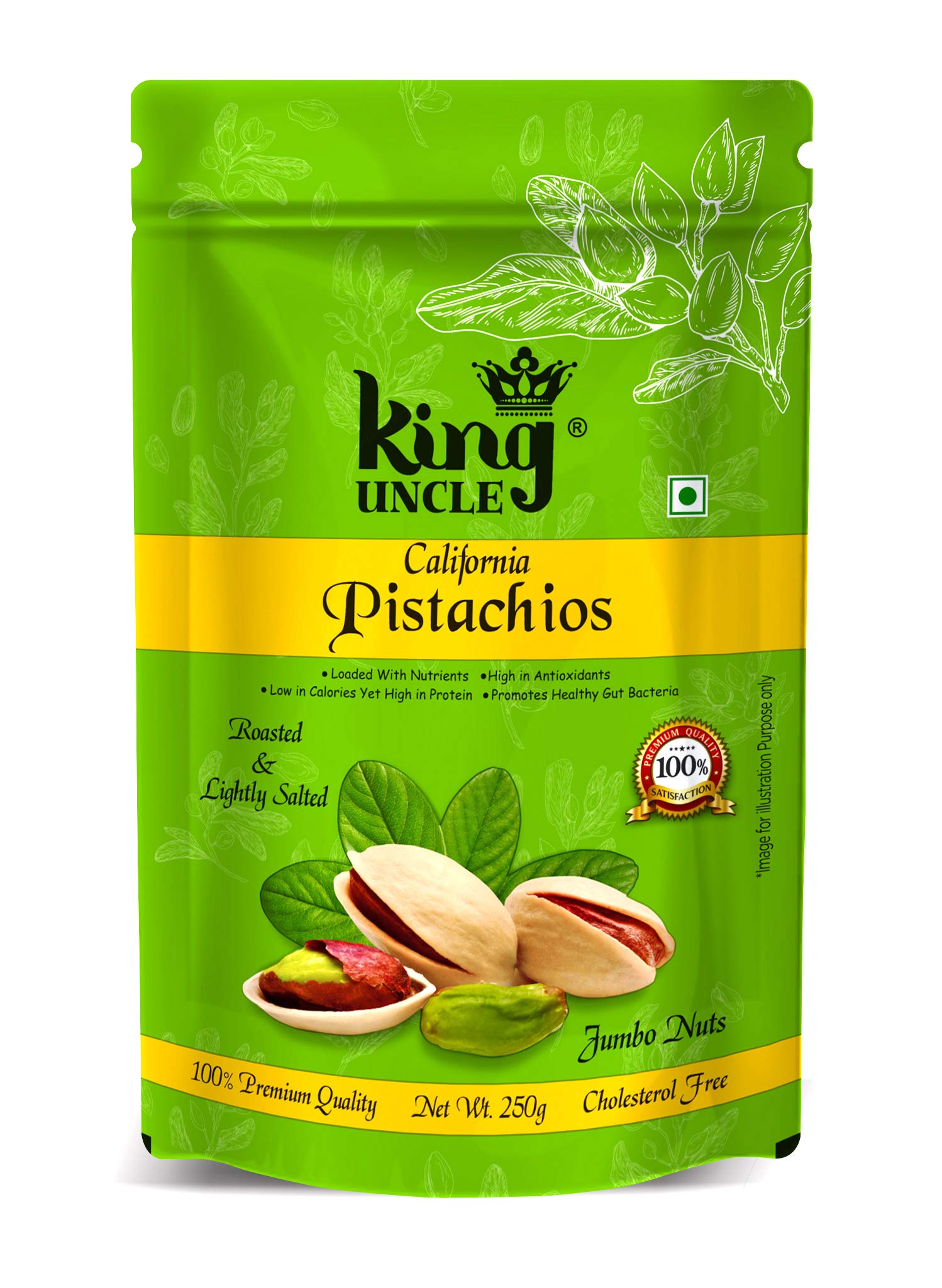 KING UNCLE Roasted and Lightly Salted Pistachios - Green Pack - 500 Grams (2 Packs of 250 Grams Each) (B088F5GD1V) Amazon Price History, Amazon Price Tracker