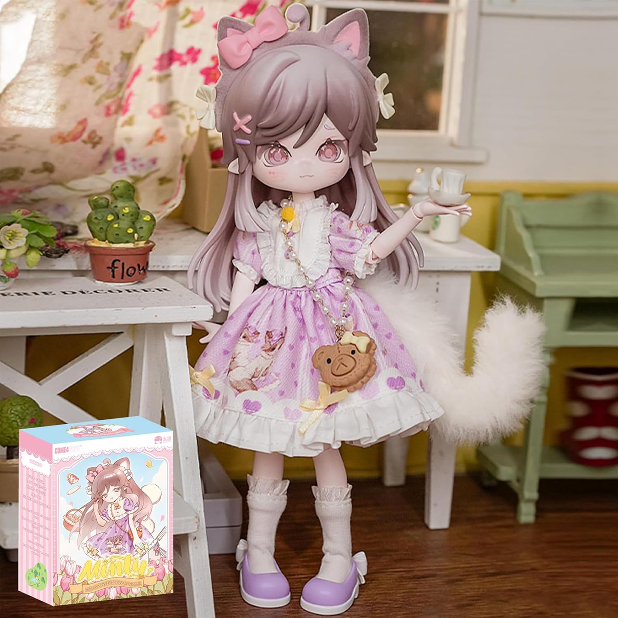 TOYVERSE COME4FREE BJD Minty The Enchanted Forest Series, YaoYao the Cat, Standard Edition, 1 piece/19 cm, BJD doll, movable dolls with doll clothes, birthday gift, ages 15 and up — image 1