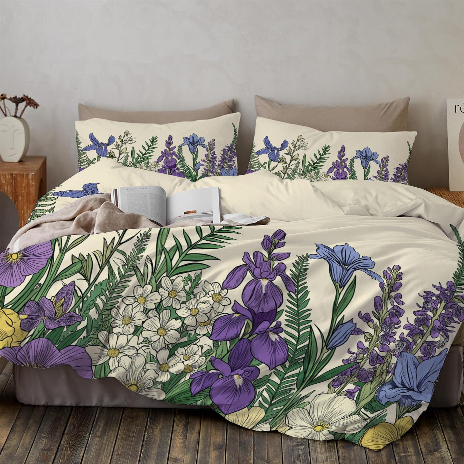 Linge de lit fleurs de printemps au design raffiné et finitions soignées