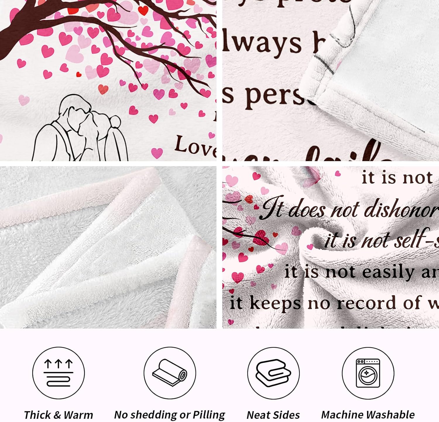 Wedding Gifts for Couples 2026, Soft Flannel Wedding Blanket, Bridal Shower Gifts for Bride to Be, Anniversary Mr and Mrs Gift, Marriage Gift for Newlyweds Bride, 50 x 60 inches - Image 4