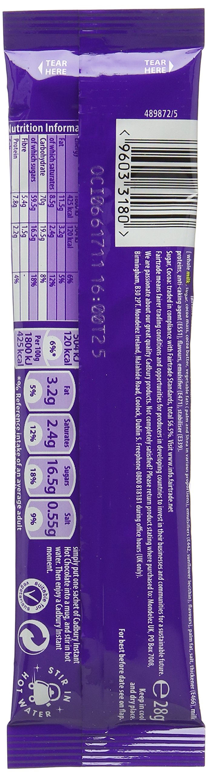 Cadbury Instant Hot Chocolate Stick Pack 28 g (Pack of 30 Sticks)