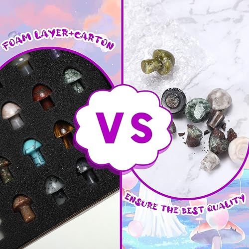 Miniatura 6 de 50 piezas de escultura de piedras preciosas de hongo de cristal, decoración a mano, mini hongos de cristal, piedra natural pulida, hongo de cuarzo