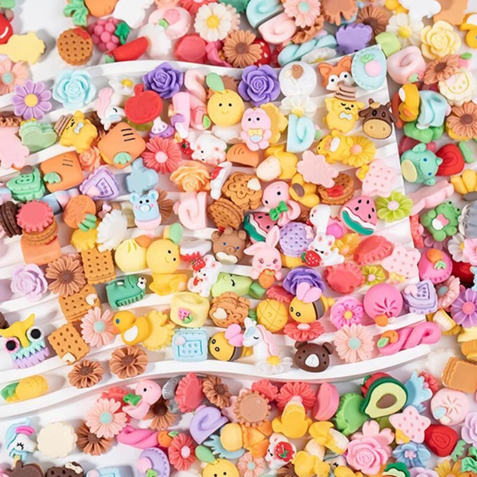 Juego de Slime Charms Multicolor 100 Piezas Resina Encantos para Manualidades