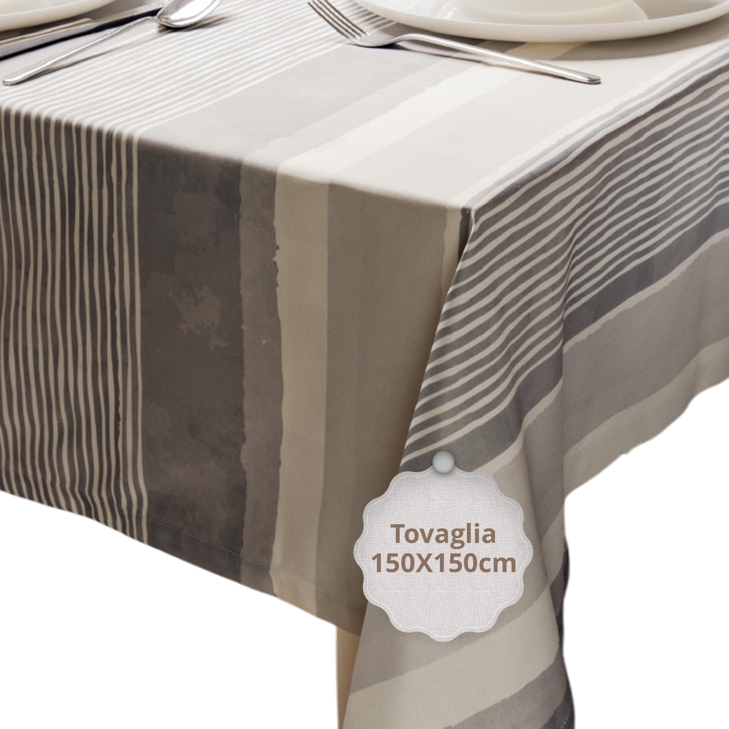 Tovaglia Impermeabile Misaya In Vinile - Rivestimento In Flanella, Ideale Per Esterni E Interni, Dimensioni 152x365 Cm, Marrone E Bianco - Foto 3