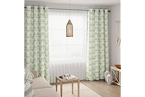 ColorBird Light Green Boho Curtains for Living Room Bedrooms