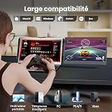 domyfan 14" Laptop Monitor, FHD 1080P IPS Dual Laptop Screen, HDMI/USB-A/Type-C Plug and Play for Windows,Mac,Chrome,Android, Xbox, PS5, Work with 13.3"-17" Laptops - 5