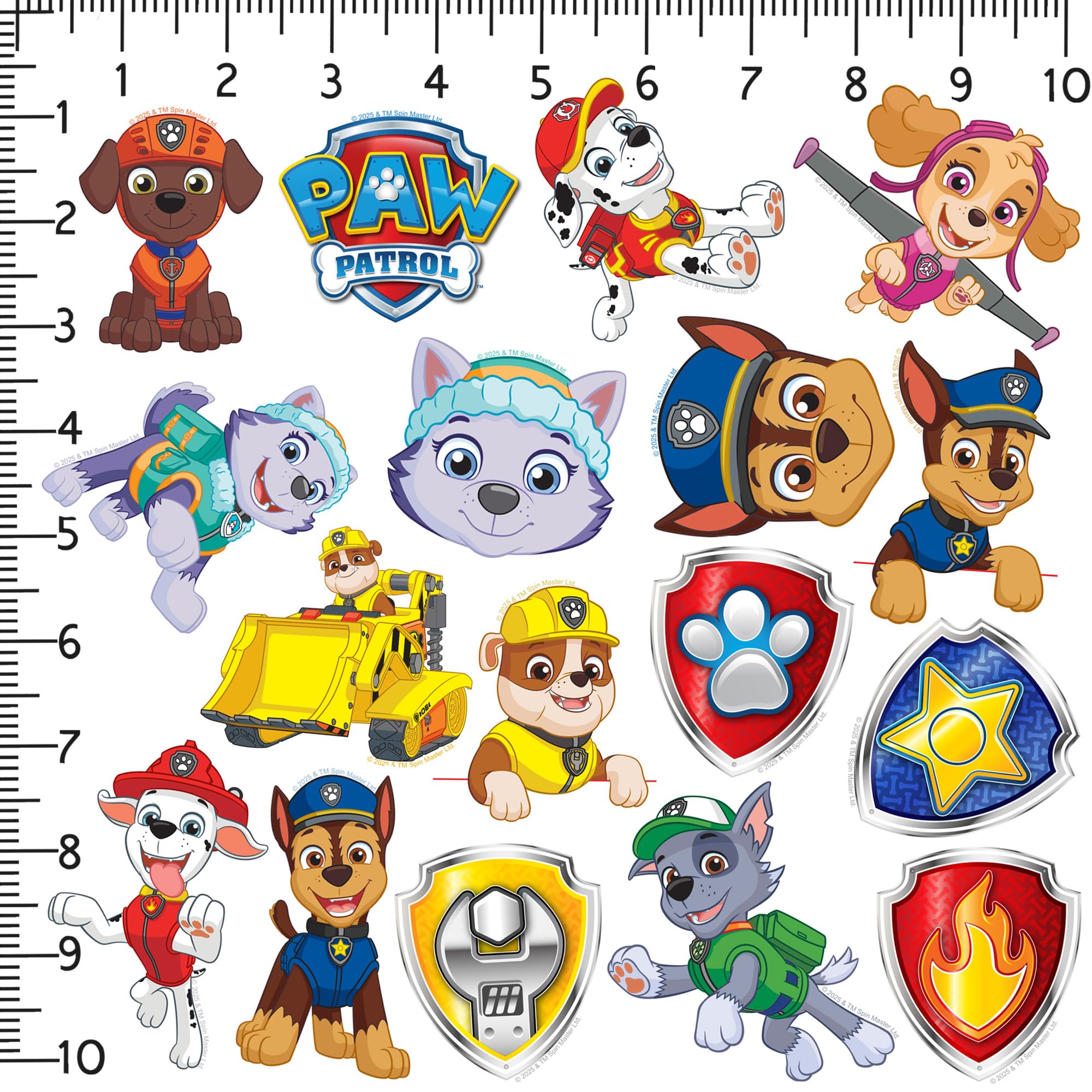 Paw Patrol Vinyl-Aufkleber, 50 Stück, L, Deluxe-Aufkleber, für drinnen und