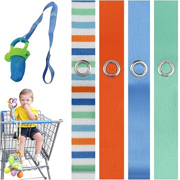 PBnJ baby Toy Saver Strap Holder Leash Secure Accessories Beach/Lt Blue/Orange/Green - 4pc