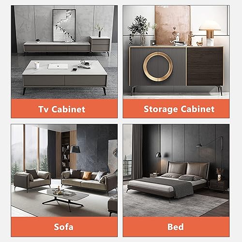 Miniatura 4 de JIVIAL Patas para muebles, patas de repuesto de sofá de metal con patas antideslizantes, juego de 4, patas gruesas para muebles, pies ligeros de