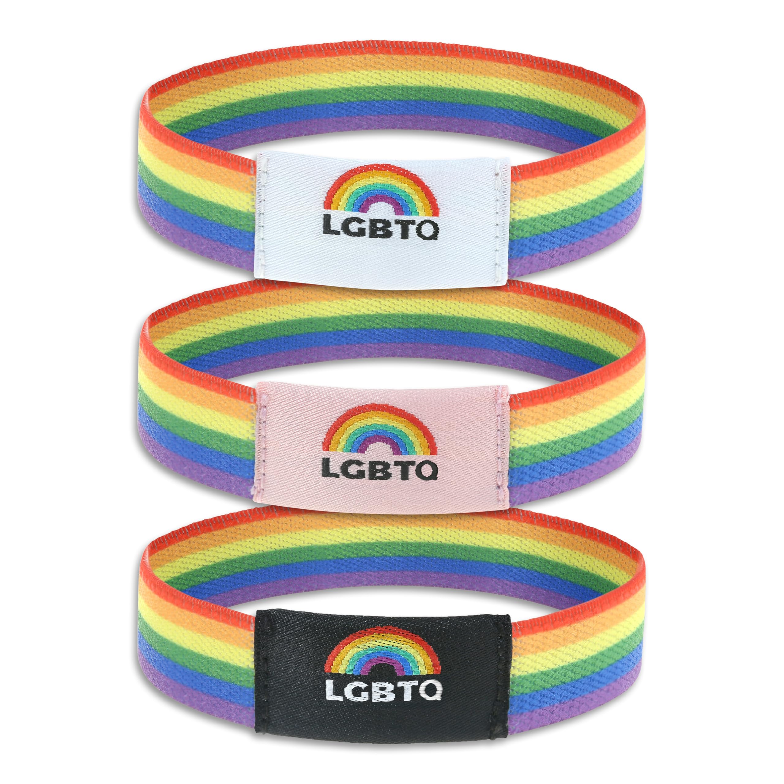 Made by Nami Regenbogen Armband Elastisch LGBTQ Armband Stoff Queer Gay Trans Pride Festival Schmuck