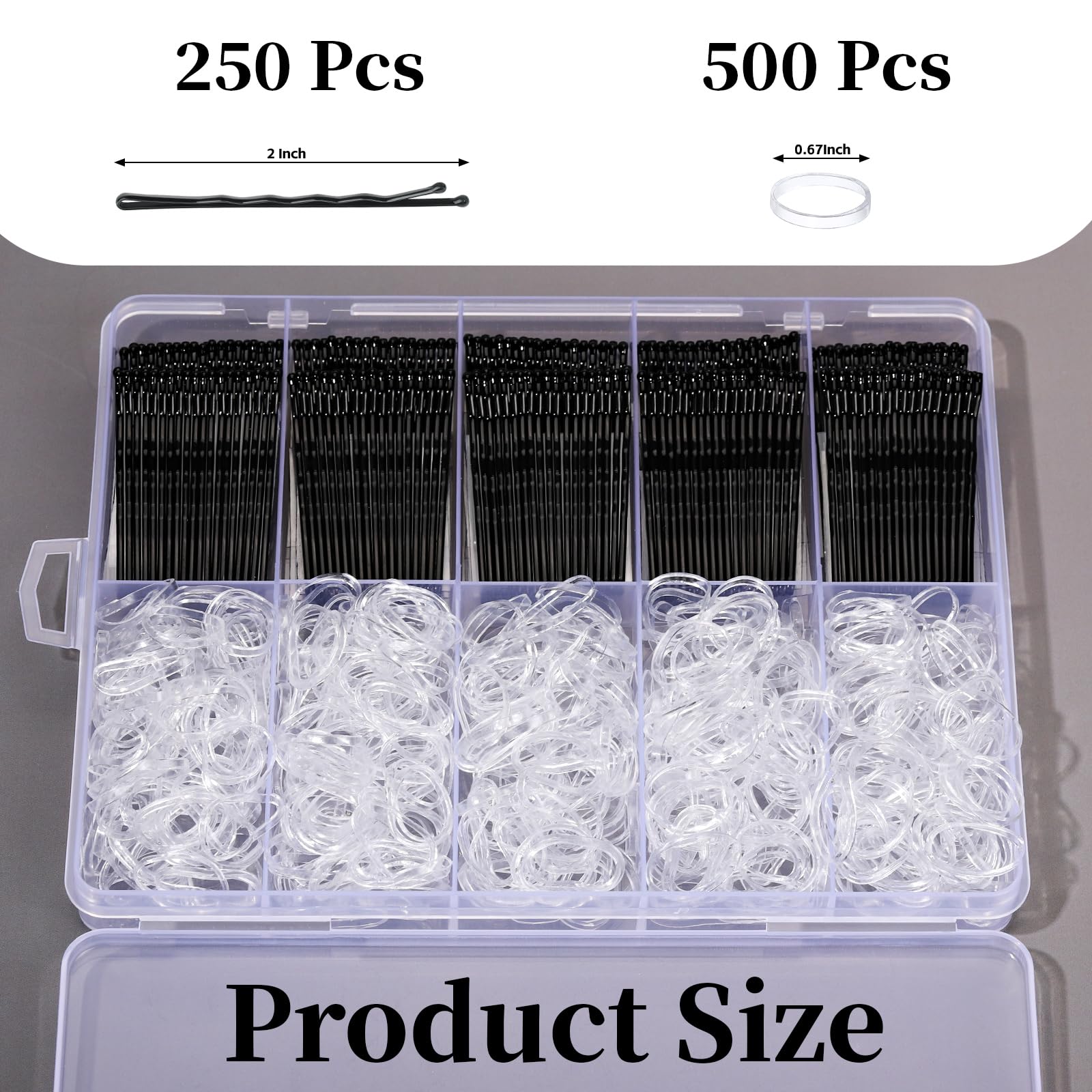 Amazon.com : YGDZ 750PCS Bobby Pins Black Kit, 250 Hair Pins for