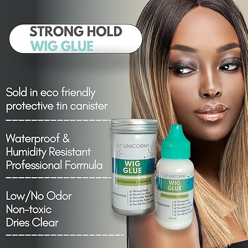 Miniatura 3 de Pegamento para peluca adhesivo profesional para sistema de cabello, se seca transparente, de larga duración, impermeable, no tóxico, sujeción