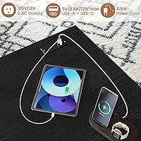 Vista 7 de Tangkula Escritorio para computadora en forma de L con tomas de corriente, escritorio para 2 personas de 95 pulgadas de largo con estante