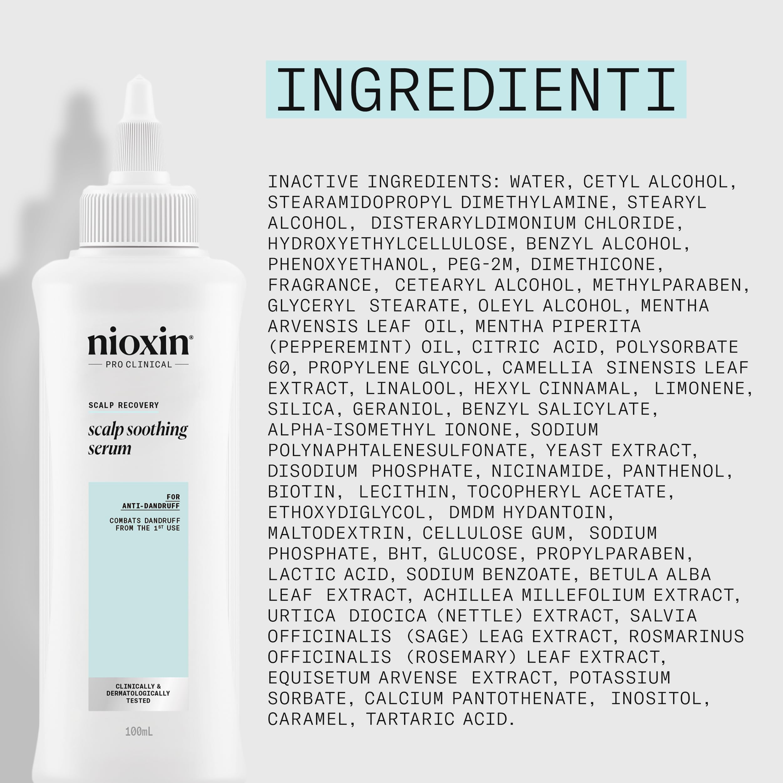 Nioxin Scalp Recovery System Siero Lenitivo per Cuoio Capelluto - Trattamento per Cute Irritata, Secca e Squamosa - con Zinco Piritione (100ml)