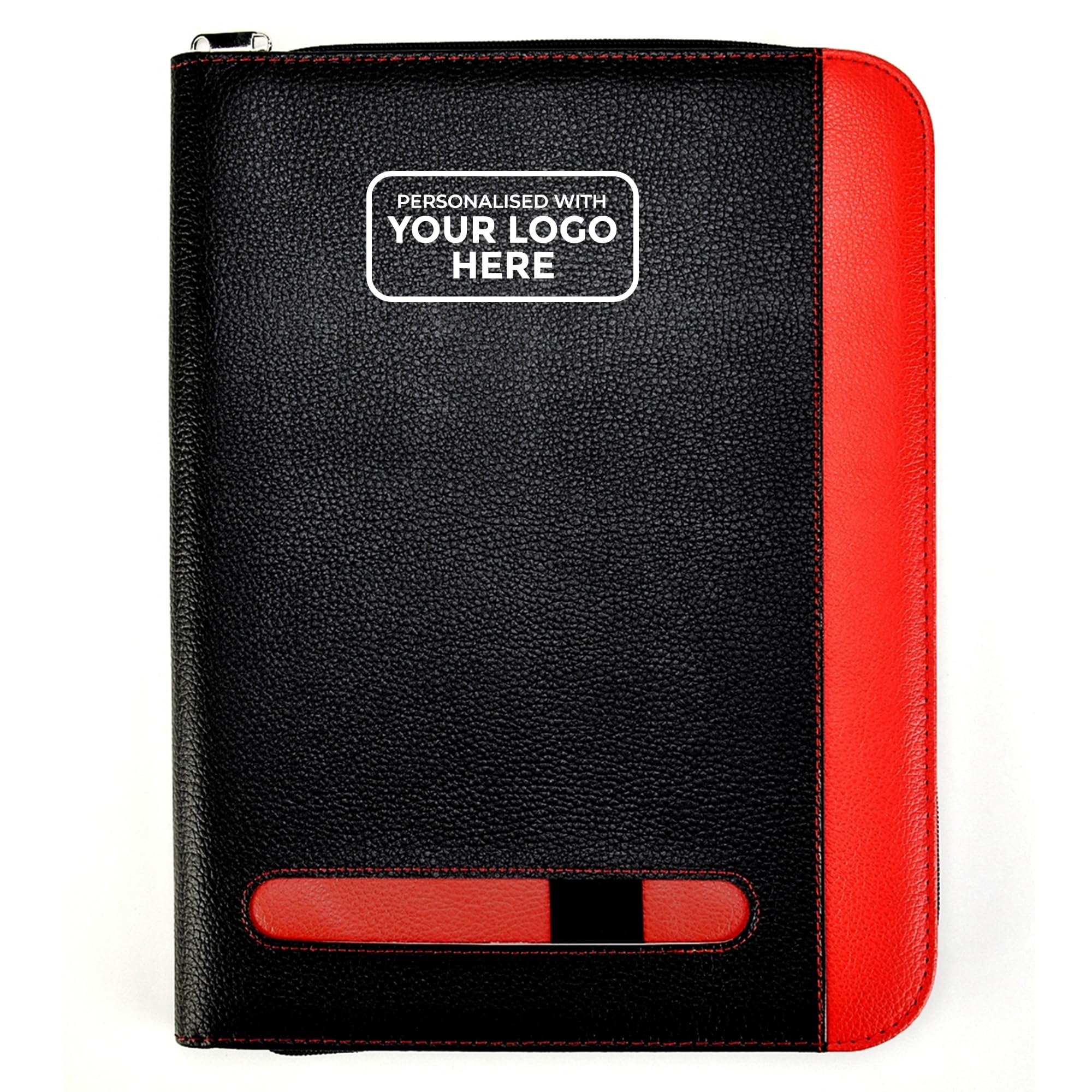 Arpan Personalised Custom Logo A4 Zipped Conference Folder, Executive Portfolio, Professional Business Document Case Bag Organiser Faux Leather (CL-201-LCD) โ image 1