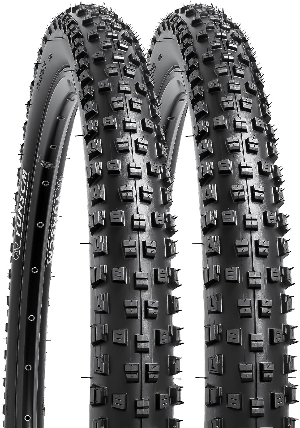 YUNSCM 26x2.35 Lightweight Bike Tires 60-559 60TPI Nylon Anti-Puncture Protection Tires Compatible 26" Mountain Bike Tires 26x2.30 26x2.35 26x2.40-2 PCS (Y-563)