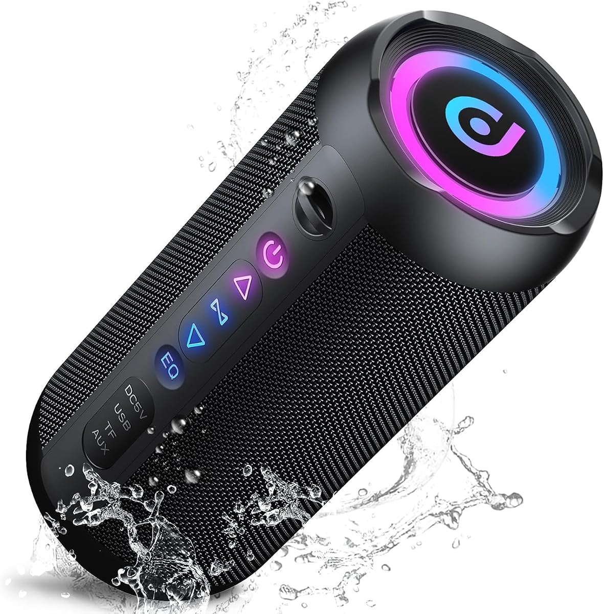 Altavoz Bluetooth portátil, altavoz Bluetooth 5.4, altavoz dual de 30 W, 2.0 canales, graves profundos, tiempo de reproducción de 30 horas, luces RGB coloridas, IPX7 resistente al agua, emparejamiento TWS para exteriores/hogar/fiesta/viajes, ideas de regalos