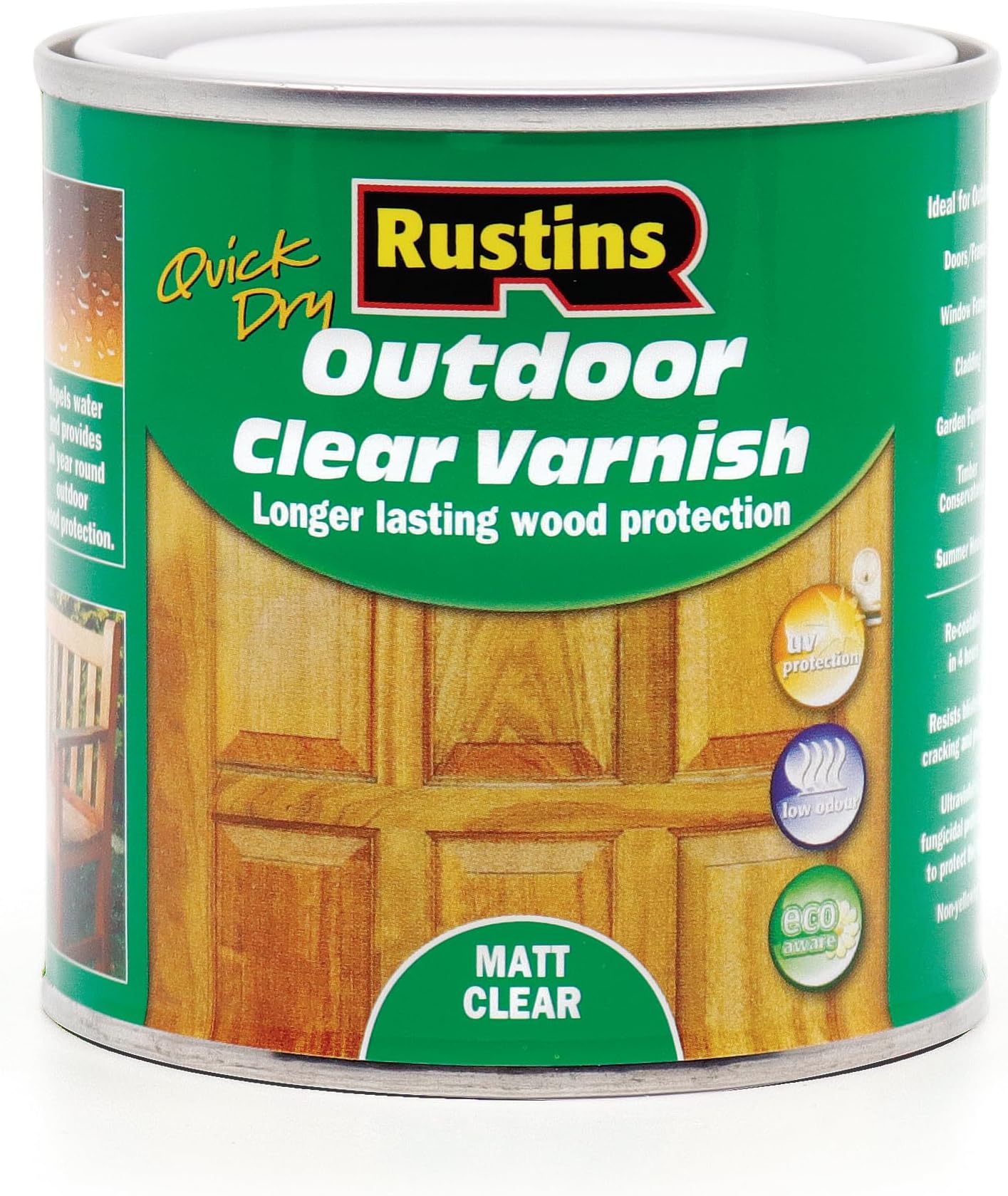 RUSTINS Outdoor Clear Varnish, Matt, 250 ml