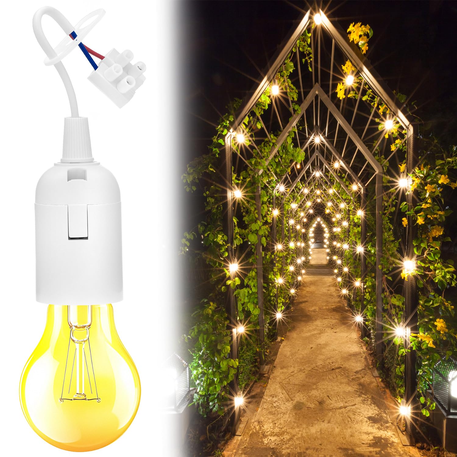 Douille De Lampe 6 Pièces Avec Câble,Support Ampoule E27,E27