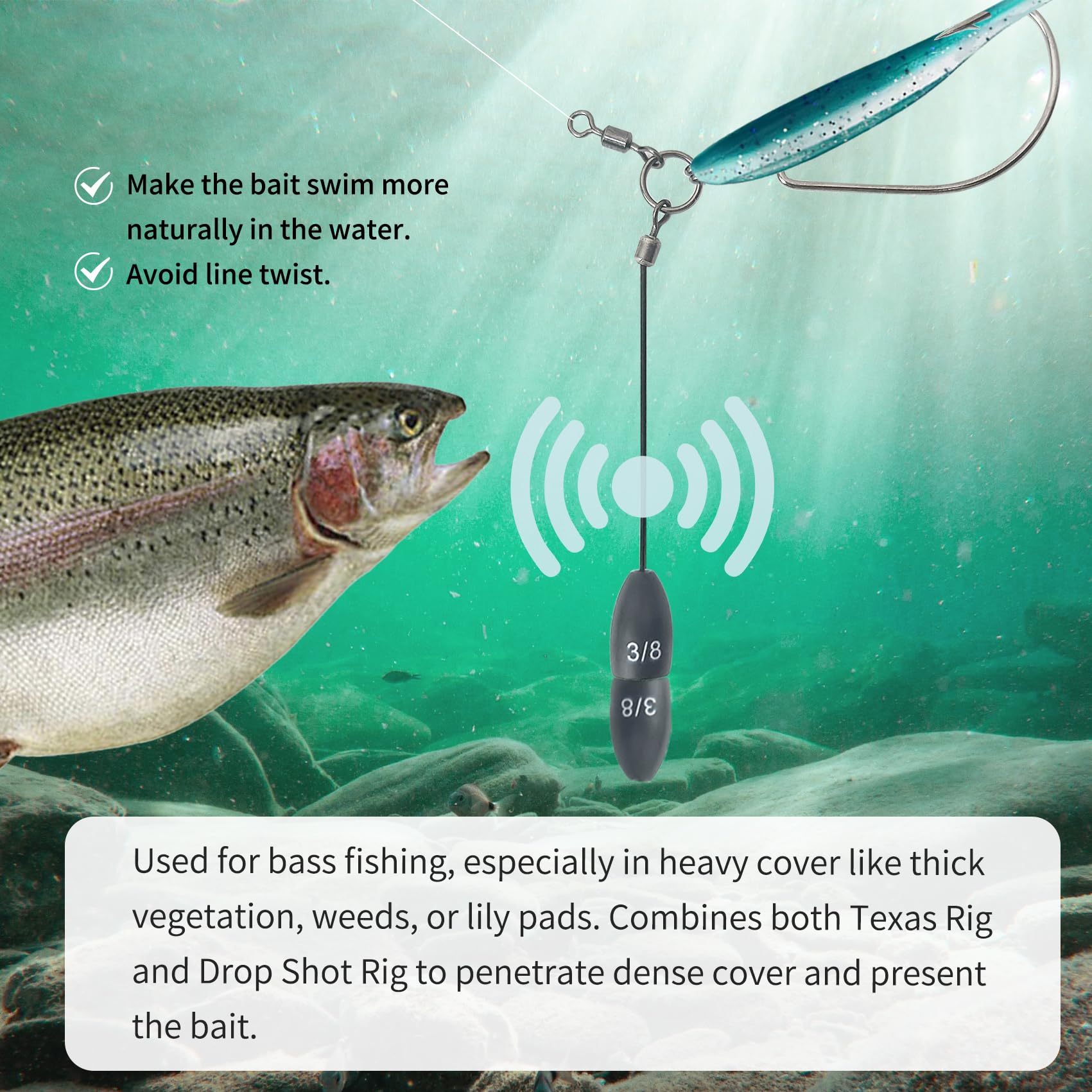 Fishing Punch Shot Rig Harmony Kit - 10 Pack With 4/0 EWG Hooks (Tokyo ...