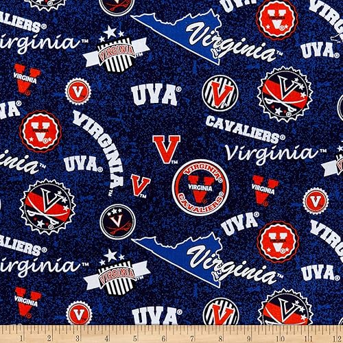 NCAA Virginia Cavaliers Home State Cotton Multi, Quilting Fabric by the Yard