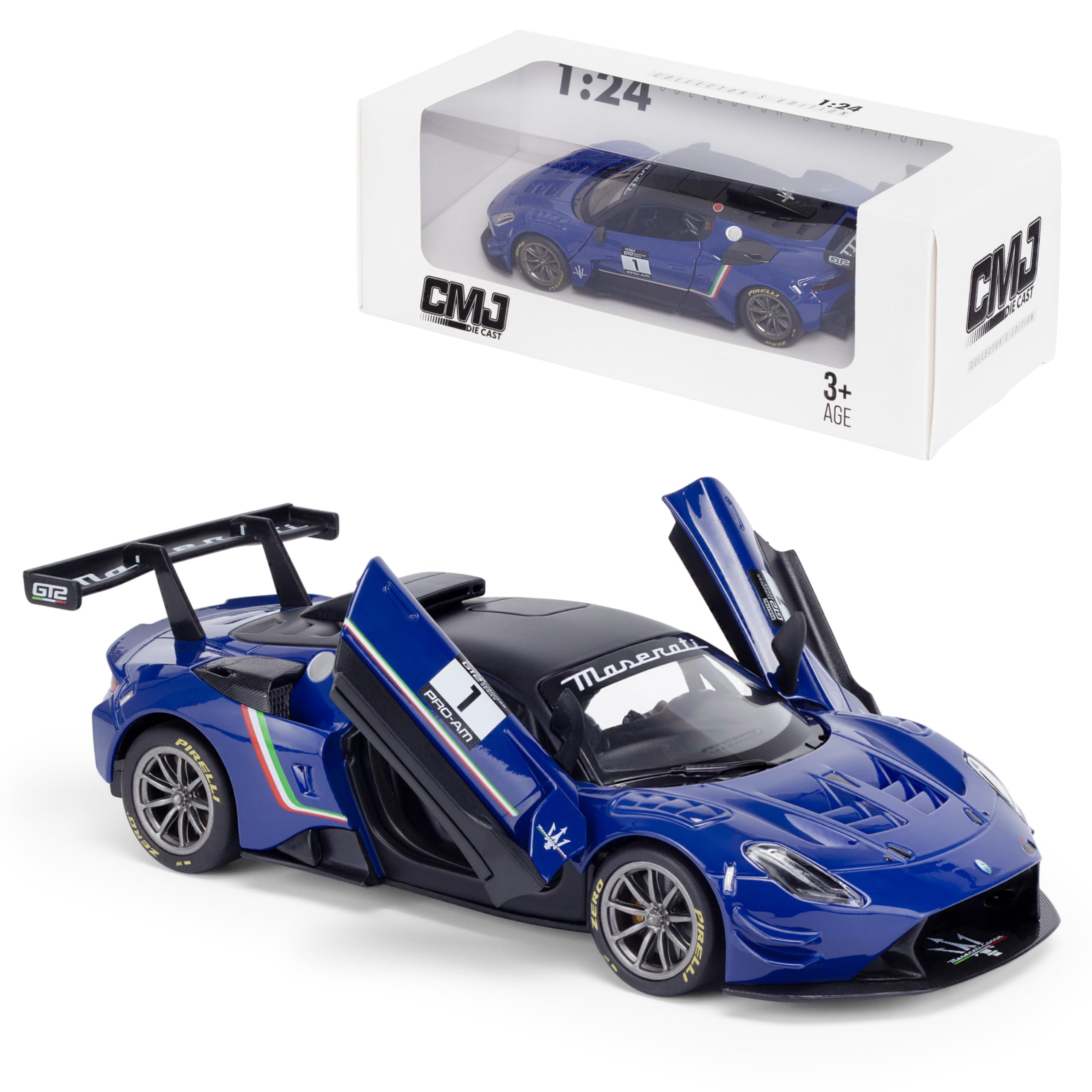 Maserati GT2 1:24 Scale Die-Cast Model Car - Blue | Detailed Collectors Edition Diecast | Official Licensed Product